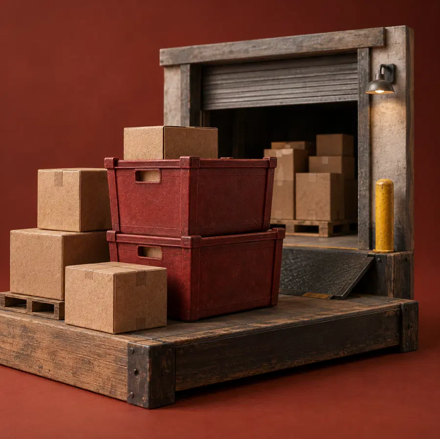 Illustration of logistics businesses equipment and workspace