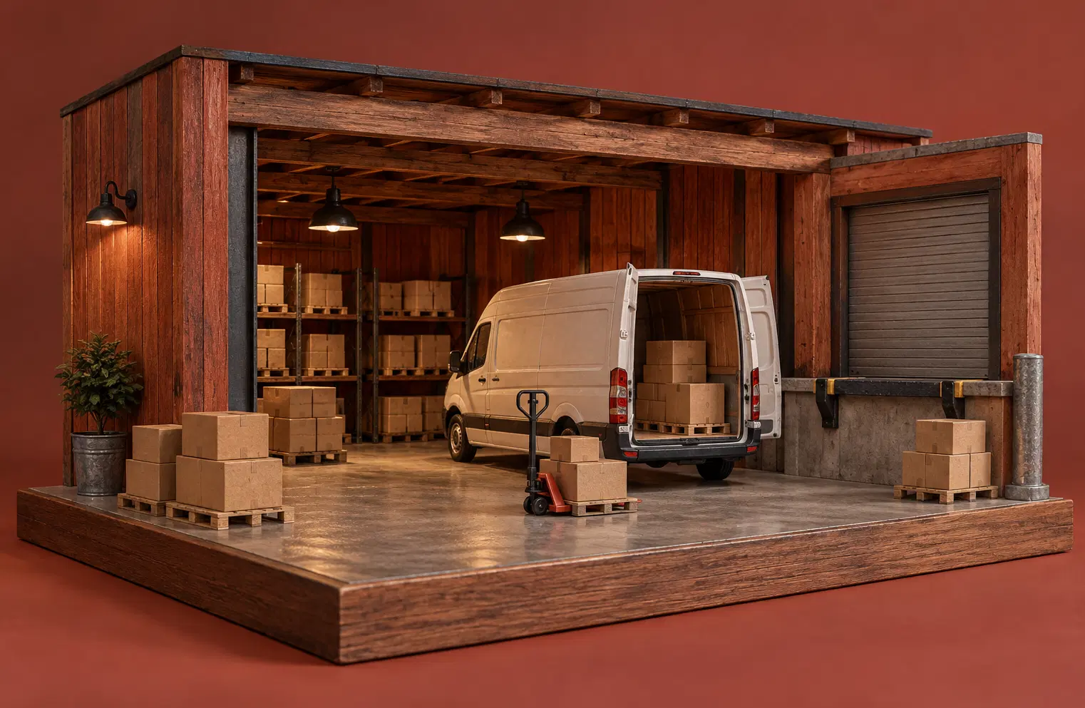 Illustration of logistics businesses and their working space